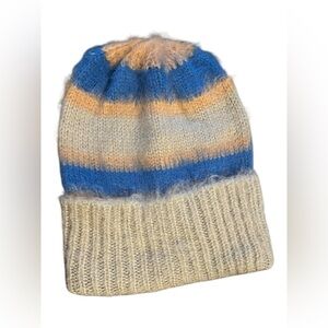 Free People Fuzzy Stripe Beanie – One Size